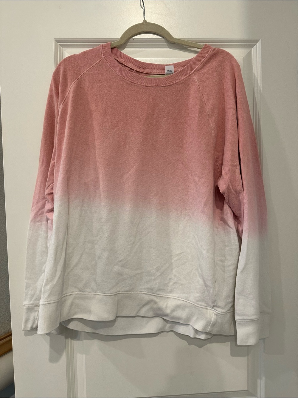 Old Navy Pink to White Ombre Crewneck Sweatshirt